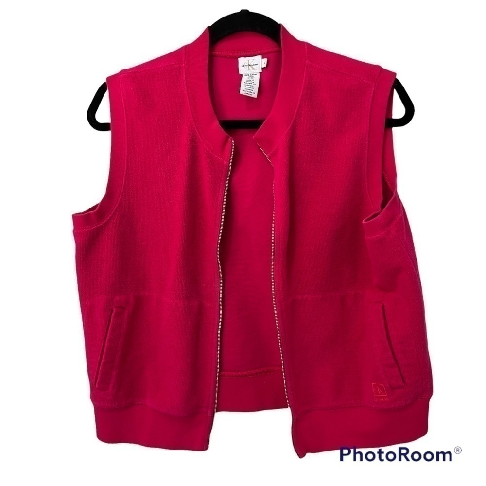 calvin Klein Jeans neon pink vest sweater, pockets, M